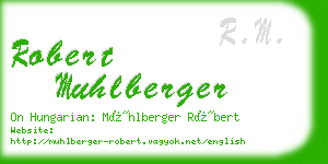 robert muhlberger business card